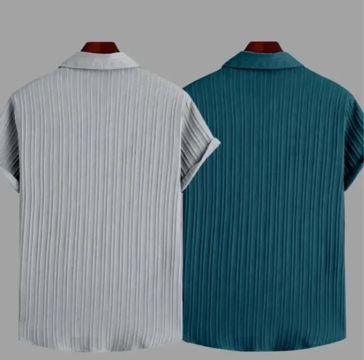 VRLOOKS Men Regular Fit Self Design Casual Shirt (Pack of 2) 2