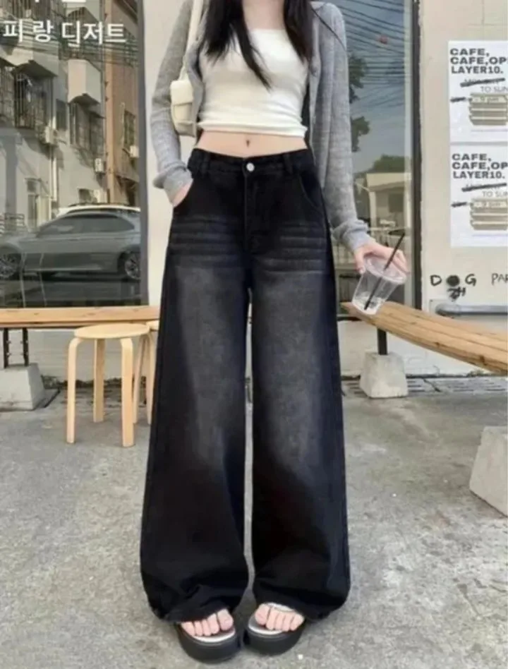 SACCHIYAY Women Baggy Fit Mid Rise Black Jeans 1