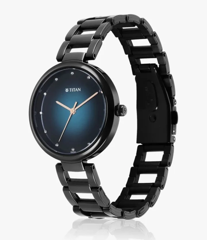 Titan Gradient Blue Dial Black Stainless Steel Strap Analog Watch  - For Girls 2729NM01 4