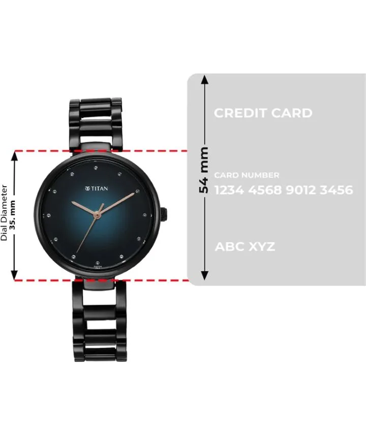 Titan Gradient Blue Dial Black Stainless Steel Strap Analog Watch  - For Girls 2729NM01 6