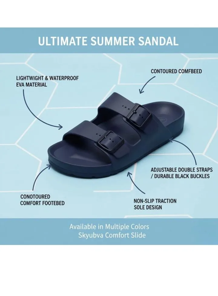 Skyultra Men Casual Sandal (Navy , 6) 2